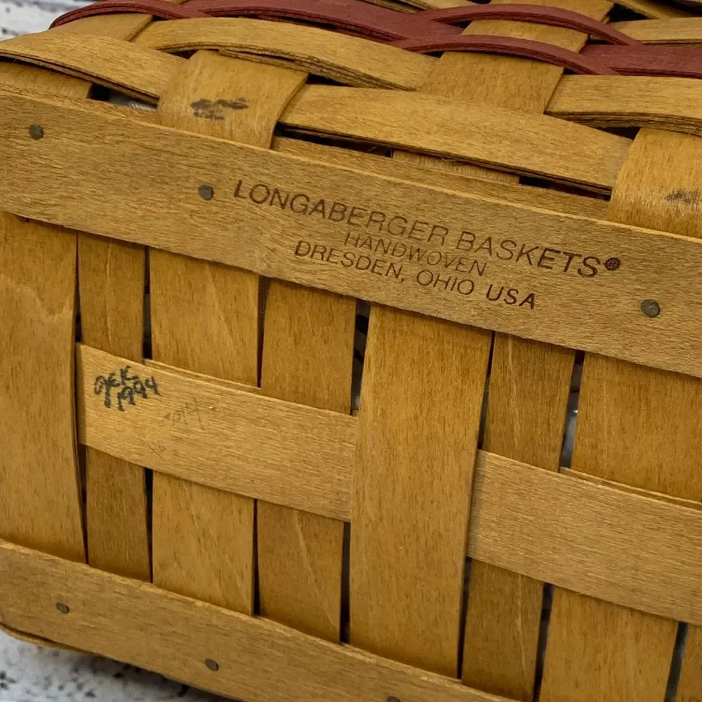 Longaberger 1994 Mother's Day Basket‎ Handwoven Floral Liner Collectible Signed